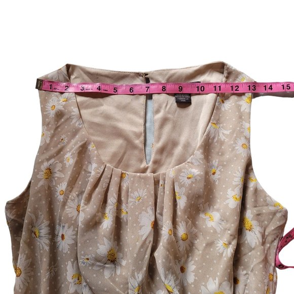 Large Suzy Shier Sleeveless Lined Daisy Dress - Picture 6 of 12